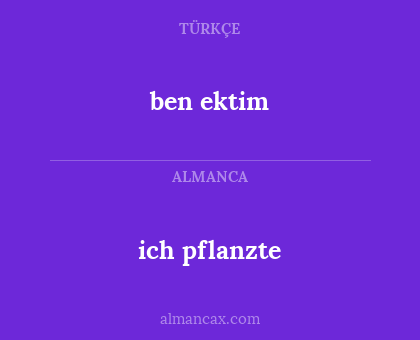 ben ektim - ich pflanzte