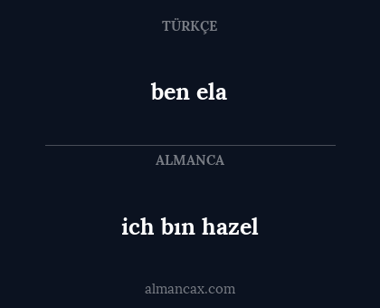 ich bın hazel - ben ela