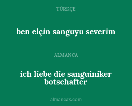 ben elçin sanguyu severim - ich liebe die sanguiniker botschafter