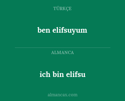 ich bin elifsu - ben elifsuyum