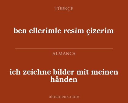 ich zeichne bilder mit meinen händen - ben ellerimle resim çizerim