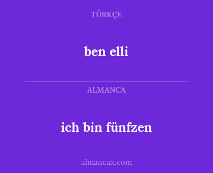 ben elli - ich bin fünfzen