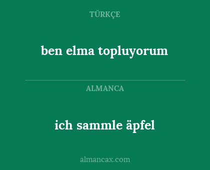 ben elma  topluyorum - ich sammle äpfel