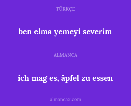 ben elma yemeyi severim - ich mag es, äpfel zu essen