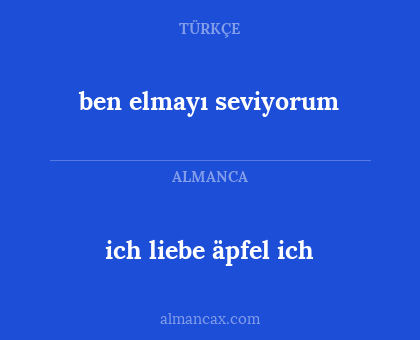 ben elmayı seviyorum - ich liebe äpfel ich