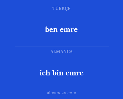 ich bin emre - ben emre