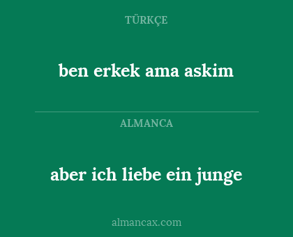 aber ich liebe ein junge - ben erkek ama askim
