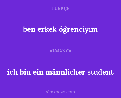 ich bin ein männlicher student - ben erkek öğrenciyim