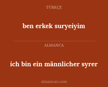 ich bin ein männlicher syrer - ben erkek suryeiyim