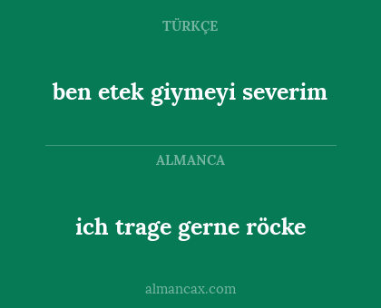 ich trage gerne röcke - ben etek giymeyi severim