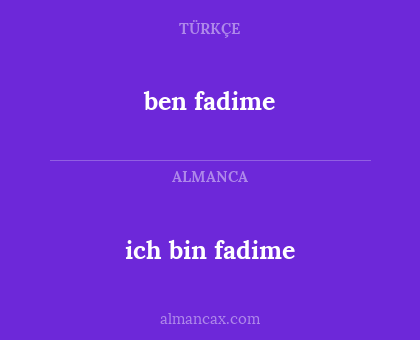 ben fadime - ich bin fadime