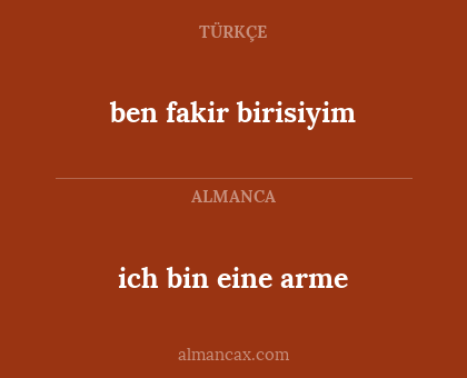 ich bin eine arme - ben fakir birisiyim