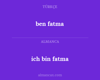 ben fatma - ich bin fatma