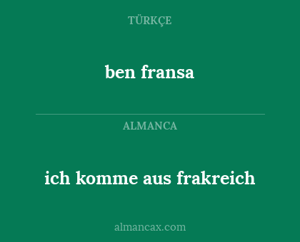ben fransa - ich komme aus frakreich