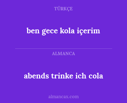 ben gece kola içerim - abends trinke ich cola