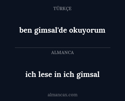 ich lese in ich gimsal - ben gimsal'de okuyorum