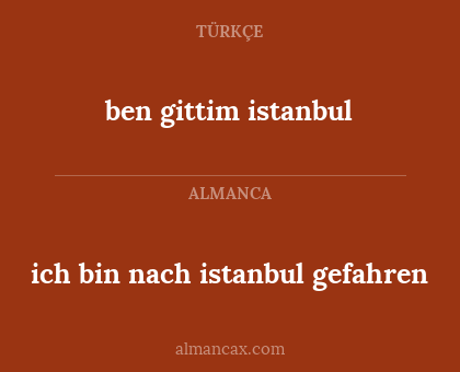 ben gittim istanbul - ich bin nach istanbul gefahren