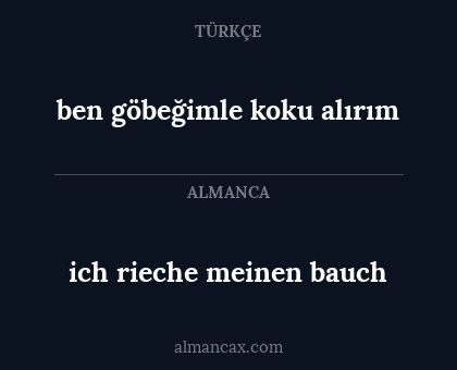 ben göbeğimle koku alırım - ich rieche meinen bauch