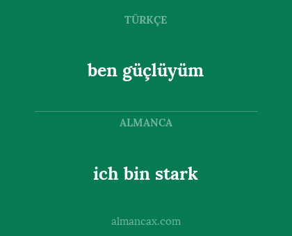 ich bin stark - ben güçlüyüm
