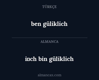 i̇ch bin güliklich - ben güliklich