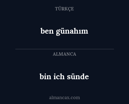 ben günahım - bin ich sünde