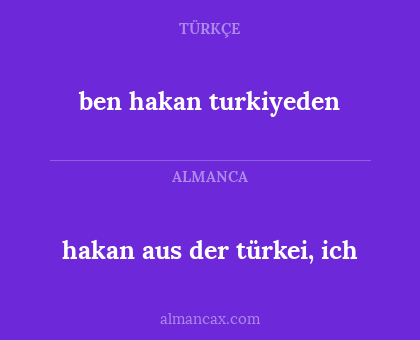 ben hakan turkiyeden - hakan aus der türkei, ich