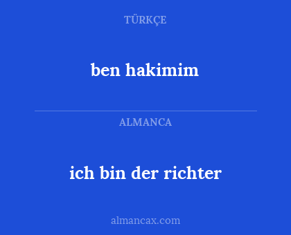 ich bin der richter - ben hakimim
