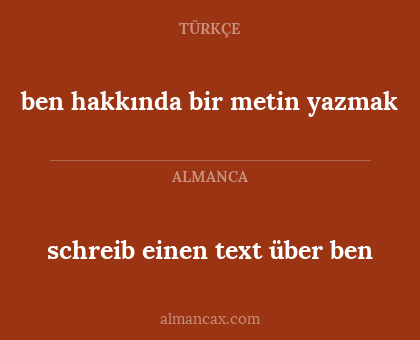 schreib einen text über ben - ben hakkında bir metin yazmak