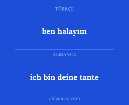 ich bin deine tante - ben halayım