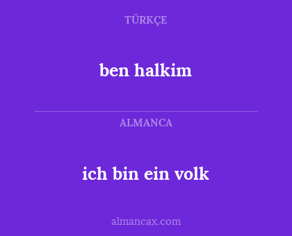 ben halkim - ich bin ein volk