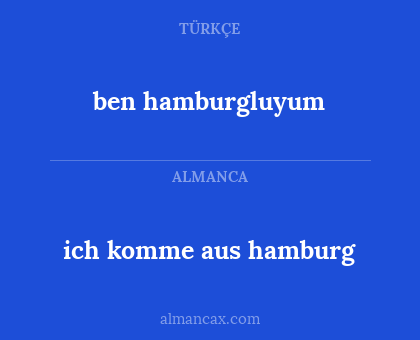 ich komme aus hamburg - ben hamburgluyum