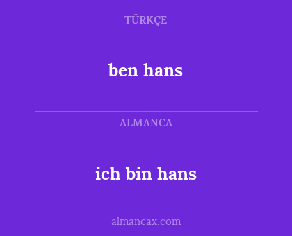 ben hans - ich bin hans
