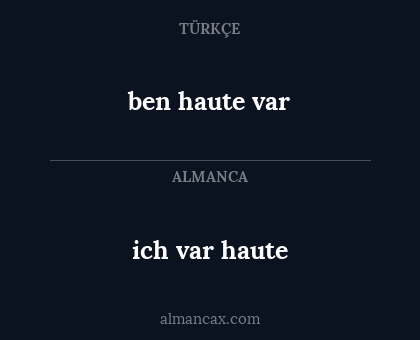 ben haute var - ich var haute