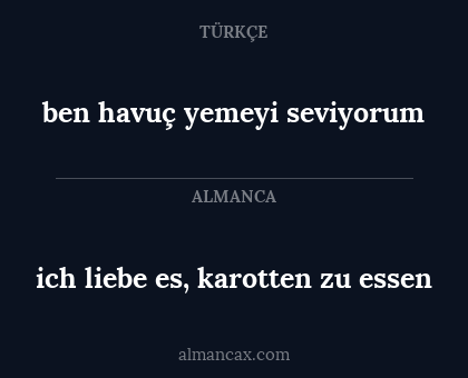 ben havuç yemeyi seviyorum - ich liebe es, karotten zu essen