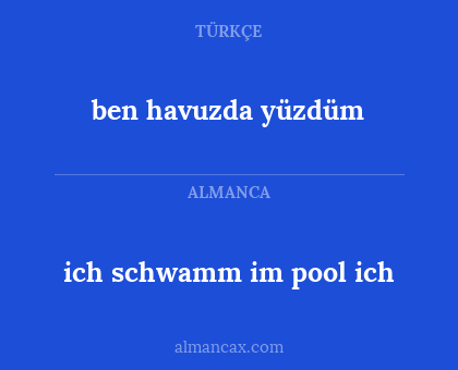 ich schwamm im pool ich - ben havuzda yüzdüm