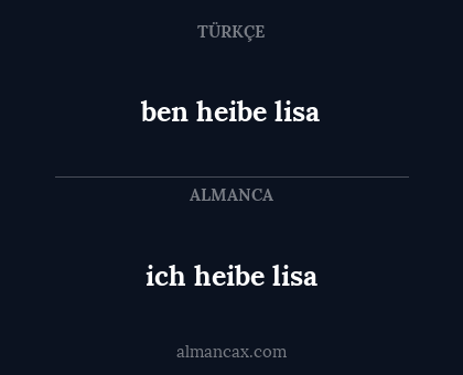 ben heibe lisa - ich heibe lisa