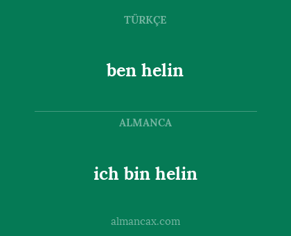 ich bin helin - ben helin