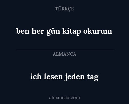 ich lesen jeden tag - ben her gün kitap okurum