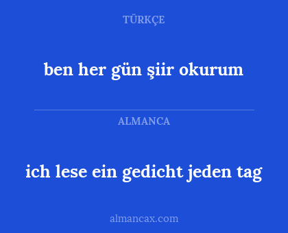 ben her gün şiir okurum - ich lese ein gedicht jeden tag