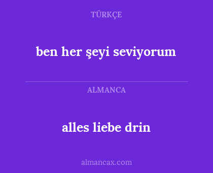 alles liebe drin - ben her şeyi seviyorum
