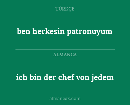 ich bin der chef von jedem - ben herkesin patronuyum