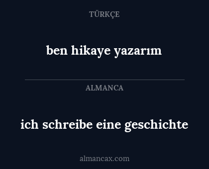 ben hikaye yazarım - ich schreibe eine geschichte