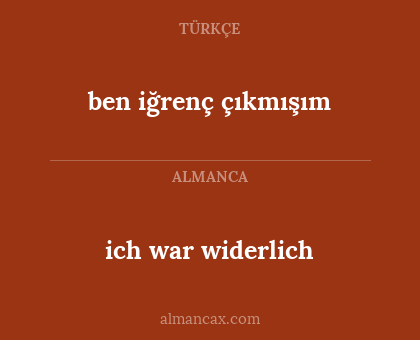 ben iğrenç çıkmışım - ich war widerlich