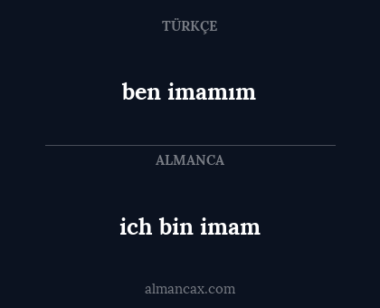 ben imamım - ich bin imam