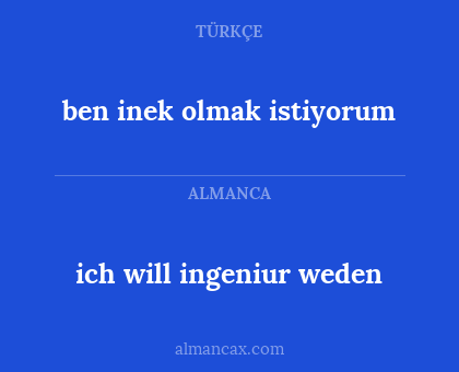 ben inek olmak istiyorum - ich will ingeniur weden