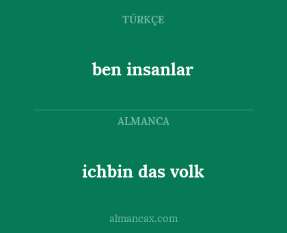 ben insanlar - ichbin das volk