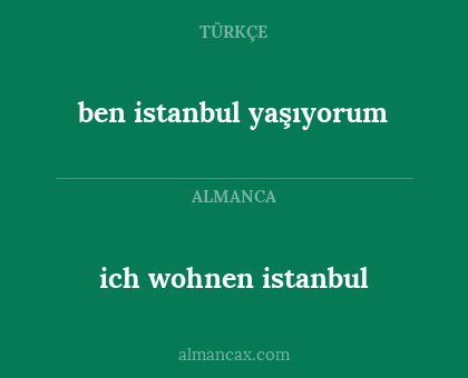 ich wohnen istanbul - ben istanbul yaşıyorum