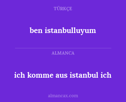 ich komme aus istanbul ich - ben istanbulluyum
