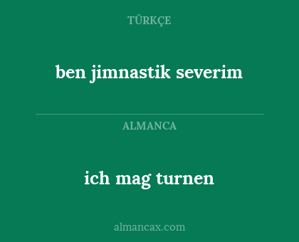 ben jimnastik severim - ich mag turnen
