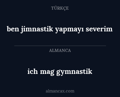ben jimnastik yapmayı severim - ich mag gymnastik
